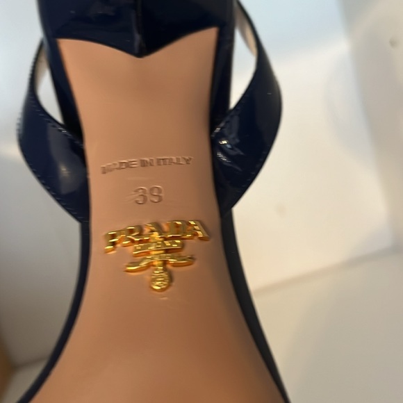 Prada blue bow open-toe pumps size 9 - Picture 8 of 11